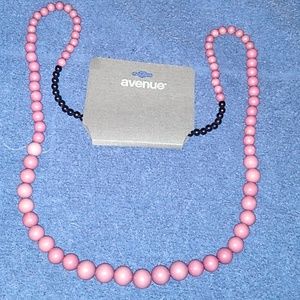 Purple and Black Beaded Necklace